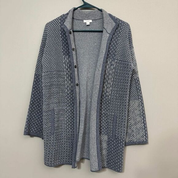 J. Jill Sweaters - J. Jill XS Women’s Cardigan Long Button Blue Grey Warm Winter Thick Layer